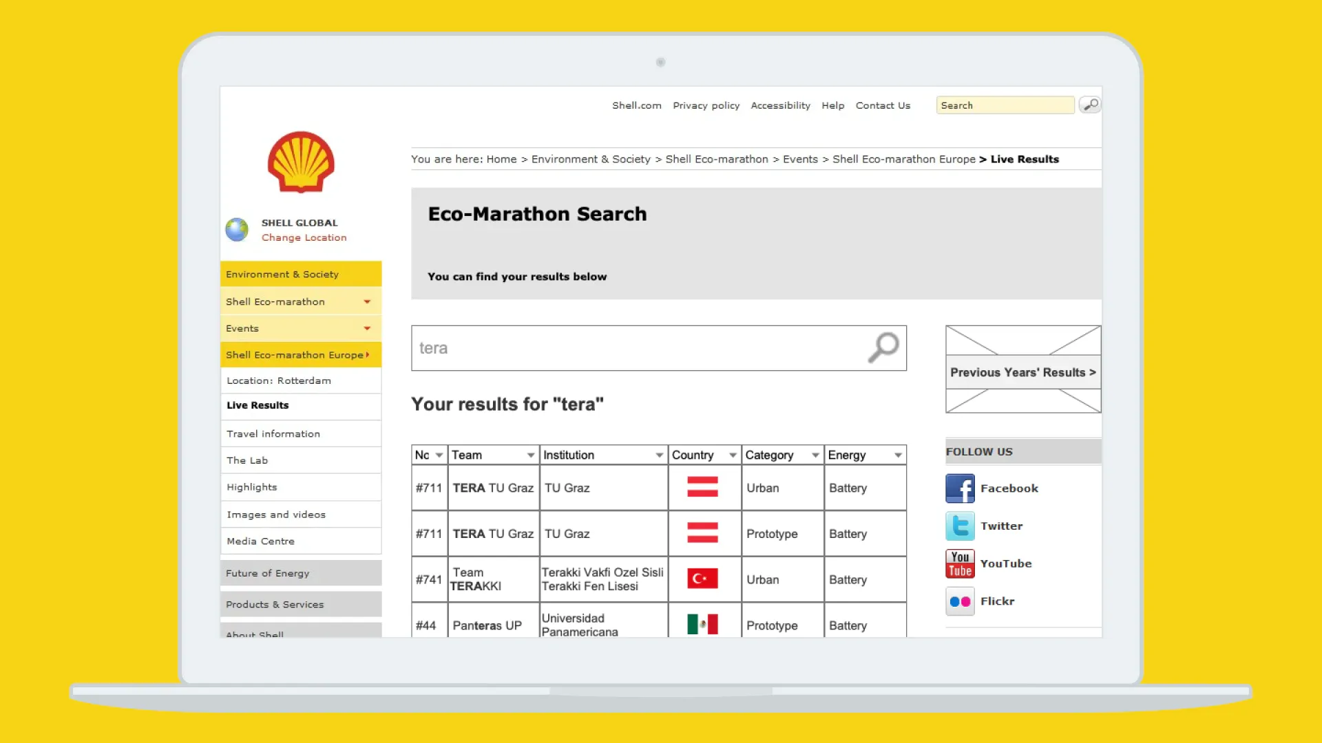 Shell Eco-Marathon Responsive UX Design